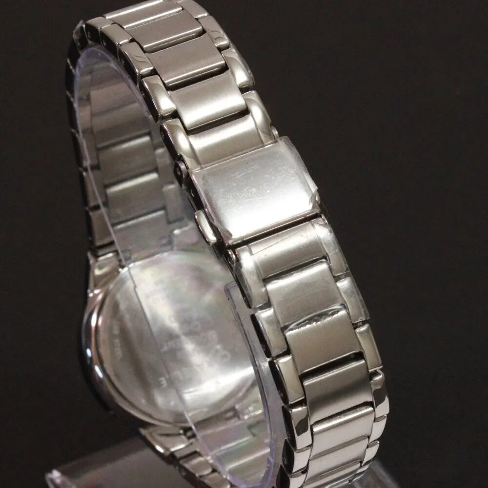 Caravelle Ladies Watch By Bulova Black Dial Diamond 12:00 Stainless 30mm